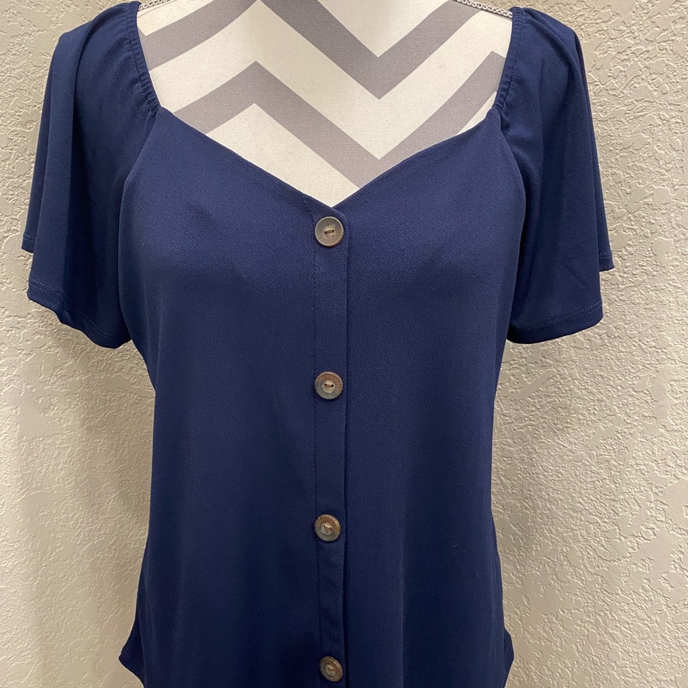 Navy Blue Blouse